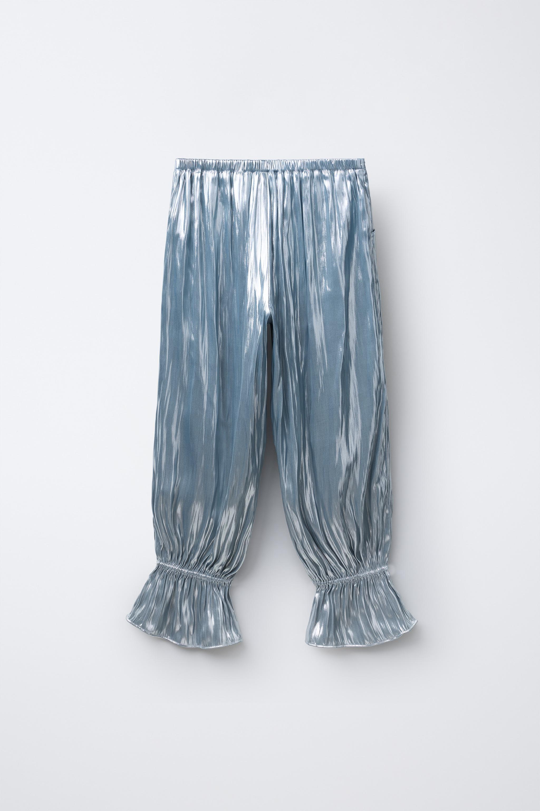 METALLIC TEXTURED PANTS